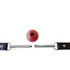 Rouge Leather Ball Gag with Stainless Steel Rod and Removable Ball - Black with Red