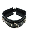 Rouge Leather Padded 3 D Ring Collar - Black
