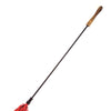 Rouge Leather Riding Crop w/Rounded Wooden Handle - Red