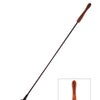Rouge Leather Riding Crop w/Rounded Wooden Handle - Black