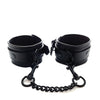 Rouge Leather Ankle Cuffs - Black with Black