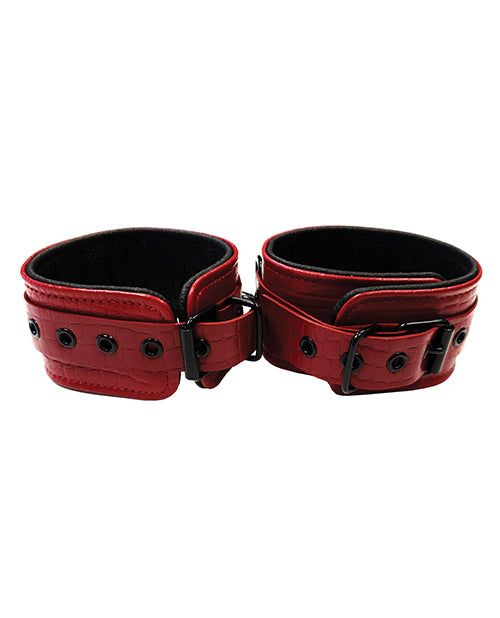 Rouge Leather Wrist Cuffs - Burgundy