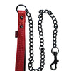Rouge Leather Handle Lead Dog Chain - Burgundy