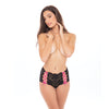 Rene Rofe Escape Artist Lace Crotchless Hipster - Black