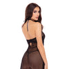 Rene Rofe Midnight Halter Chemise Set - Black