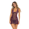 Rene Rofe Sneak Peak Chemise & G-String Purple M/L