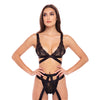 Rene Rofe Straps & Garters Bra Set - Black