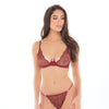 Rene Rofe Staying In Bra Top & Thong - Burgundy