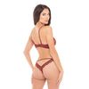 Rene Rofe Staying In Bra Top & Thong - Burgundy