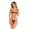 Rene Rofe I Like it Rough Bra & Thong Burgundy S/M
