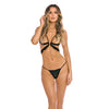 Rene Rofe Danger Zone Open Cup Bralette & G-String Black M/L