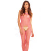 Rene Rofe Industrial Net Suspender Bodystocking Pink O/S