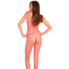 Rene Rofe Industrial Net Suspender Bodystocking Pink O/S