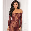 Rene Rofe Tie Breaker Long Sleeve Dress - Burgandy