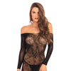 Rene Rofe Open Season Off Shoulder Dress - Black