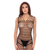 Rene Rofe Neo Geo Crotchless Bodystocking Black O/S