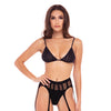 Rene Rofe Straight Up Garter Set - Black