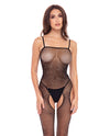 Rene Rofe Sparkle Crotchless Bodystocking Black O/S
