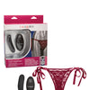 Remote Control Lace Thong Set - Burgundy