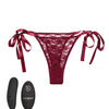 Remote Control Lace Thong Set - Burgundy