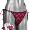 Remote Control Lace Thong Set - Burgundy