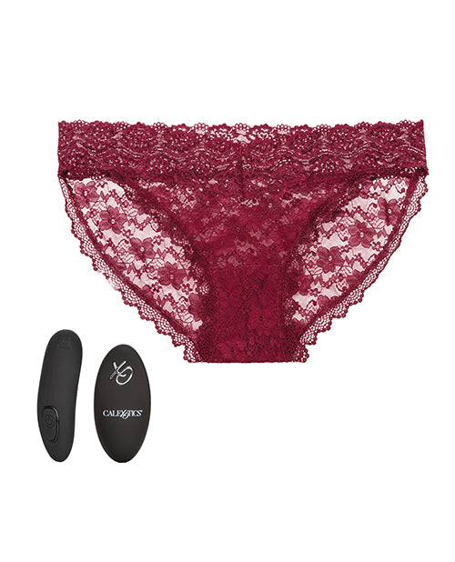 Remote Control Lace Panty Set - Burgundy