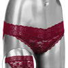 Remote Control Lace Panty Set - Burgundy
