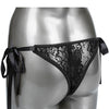 Remote Control Lace Thong Set - Black