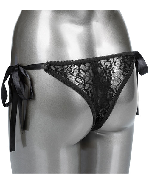 Remote Control Lace Thong Set - Black
