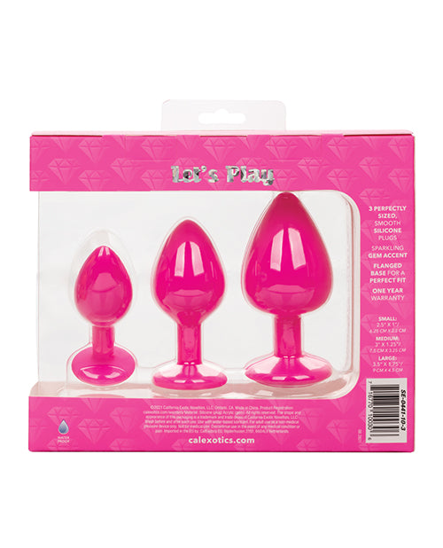 Cheeky Gems 3 pc Plug Set - Pink