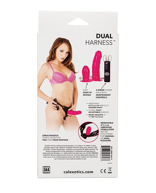 Dual Harness Strap-On w/Dong & Plug - Pink