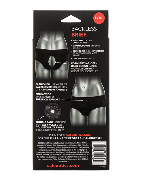 Her Royal Harness Backless Brief L/XL - Black