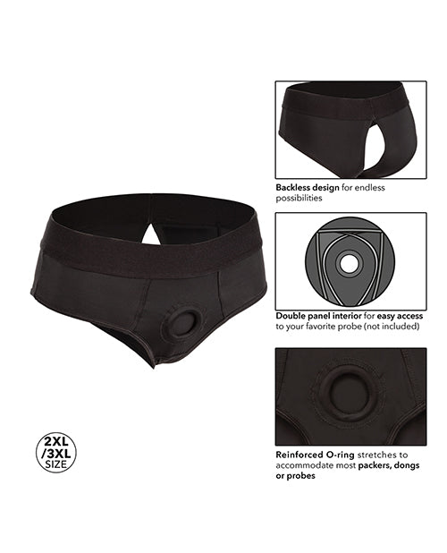 Her Royal Harness Backless Brief 2XL/3XL - Black