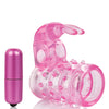 Basic Essentials Stretchy Vibrating Bunny Enhancer - Pink