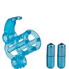 Basic Essentials Double Trouble Vibrating Support System - Blue