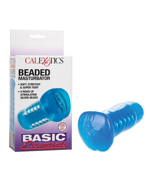 Basic Essentials Beaded Masturbator - Blue