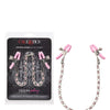 Nipple Play Crystal Chain Nipple Clamps - Pink