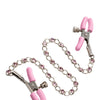 Nipple Play Crystal Chain Nipple Clamps - Pink