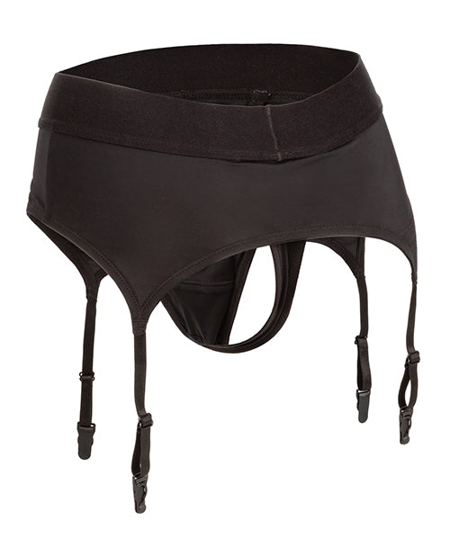 Boundless Thong w/Garter S/M - Black