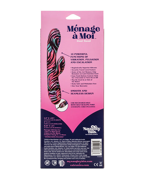Naughty Bits Ménage à Moi Dual Wand - Multi Color