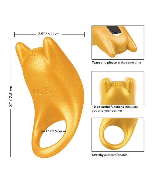 Naughty Bits Horny AF Vibrating Cock Ring - Gold