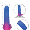 Naughty Bits Ombré Hombre Vibrating Dildo - Multi Color