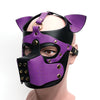 665 Bondage Pup Hood - O/S Black/Purple