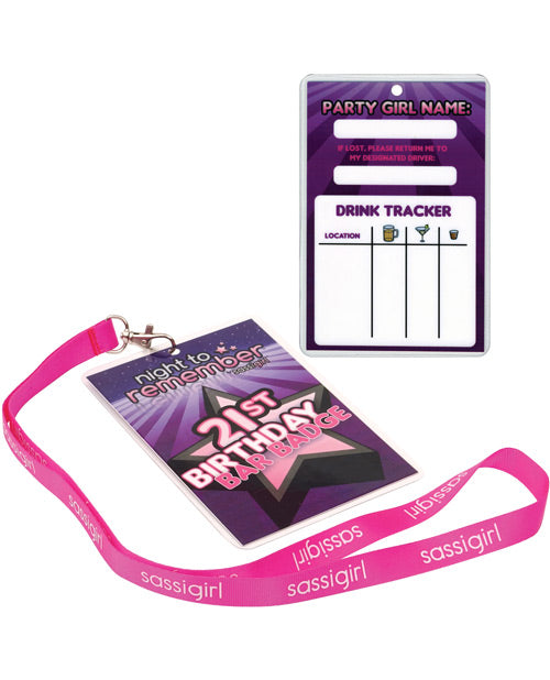 Night to Remember 21st Birthday Bar Badge by sassigirl - Purple