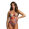 Shots Bliss Open Cup Strappy Teddy w/Jewelry Pasties Multi O/S