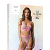 Shots Bliss Bra & Panty Leg Garter w/Face Jewelry Multi O/S