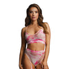 Shots Bliss Bra & Panty Leg Garter w/Face Jewelry Multi O/S