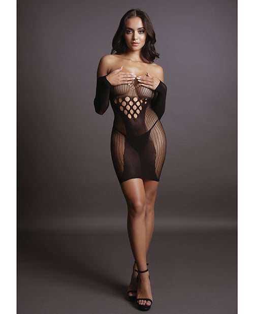 Shot Le Desir Long Sleeved Mini Dress Black O/S