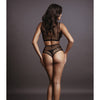 Shots Le Desir Duo Net Key Hole Bra Set Black O/S