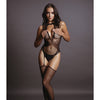 Shots Le Desir Contrast Suspender Bodystocking Black O/S